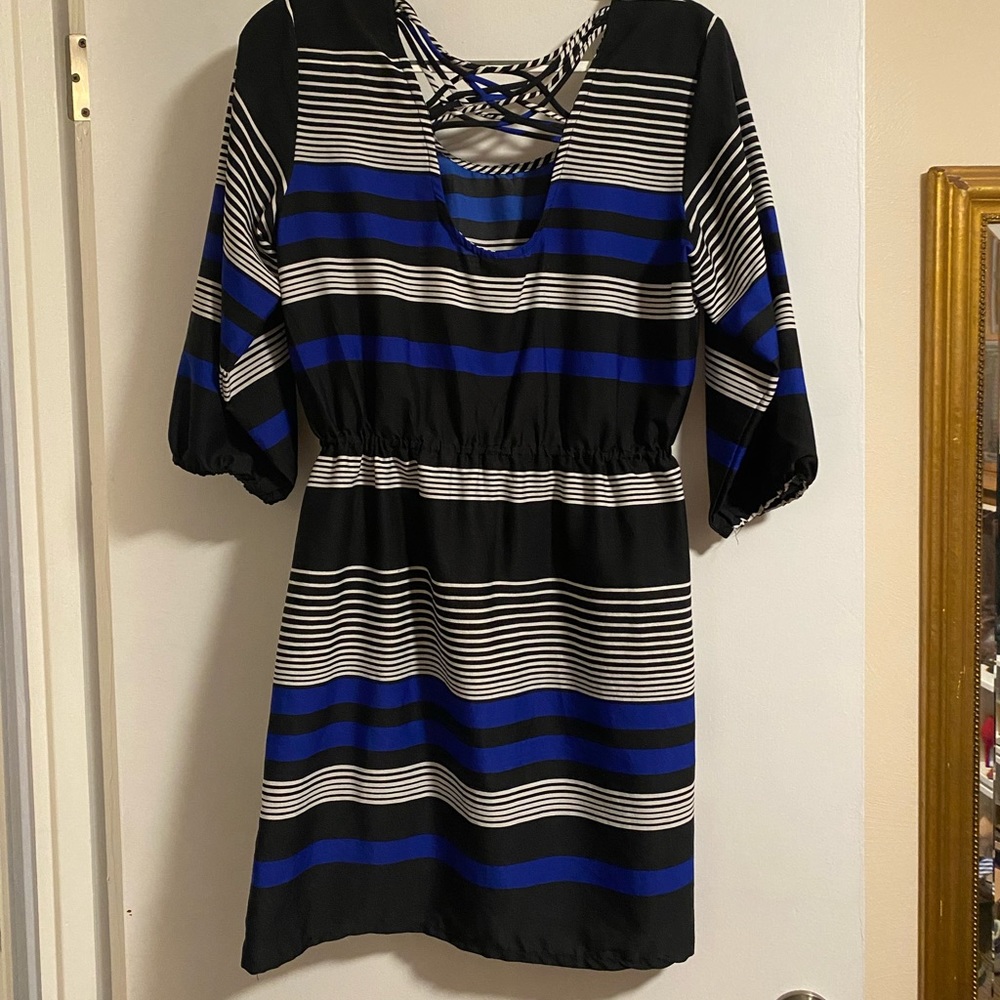 Striped Mid Length Dress - Picture 2 of 3